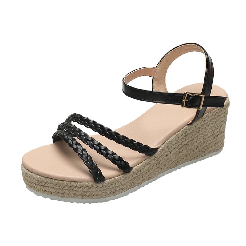 Summer High Heels Sandals Women 2025 Summer Ankle Buckle Platform Sandals Woman Pu Leather Square Heel Gladiator Sandalias Mujer