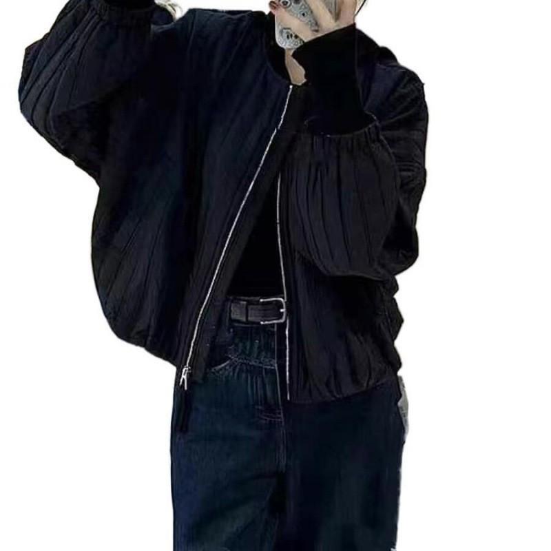 

Короткая хлопковая куртка на осень и зиму, новая корейская версия, универсальная, теплая и легкая, маленькая хлопковая куртка XL чёрный