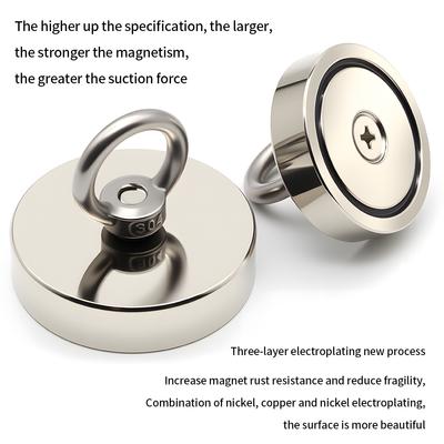 D16-D120MM Neodym Angelmagnet N52 Schwerlast Seltene Erden Magnet mit Senkloch Ösenschraube Bergung Magnetisch