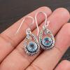 Sky Blue Topaz Gemstone 925 Sterling Silver Jewelry Earrings 1.38" Mother's Gift CE-3-15
