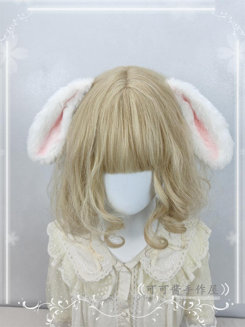 Photos - Hair Pin / Headband / Elastic Hair Tie Pure White Simulated Rabbit Ears Hair Clip Lope Rabbit Headband Lolita All Plush Rabbit Headdress Hair Accessory Cos