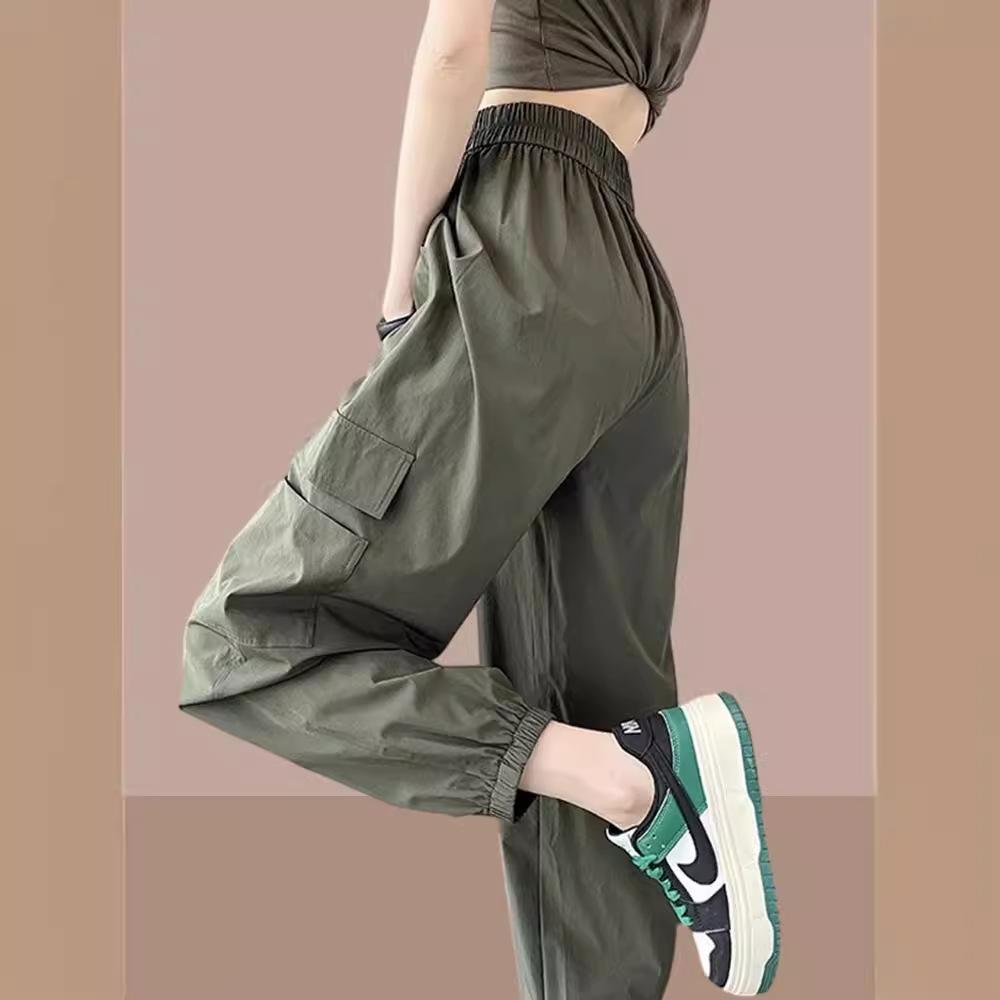 Women's High Waist Cargo Pants Loose Joggers Breathable Quick Dry Trousers For Spring Casual Street Daily Outfits