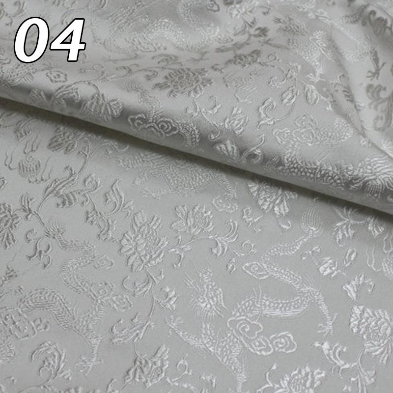 Chinese Traditional Embroidered Silk Brocade Dragon Pattern Fabric Tang Suit Hanfu Cheongsam Kid Wear Pillow Decoration Handmade