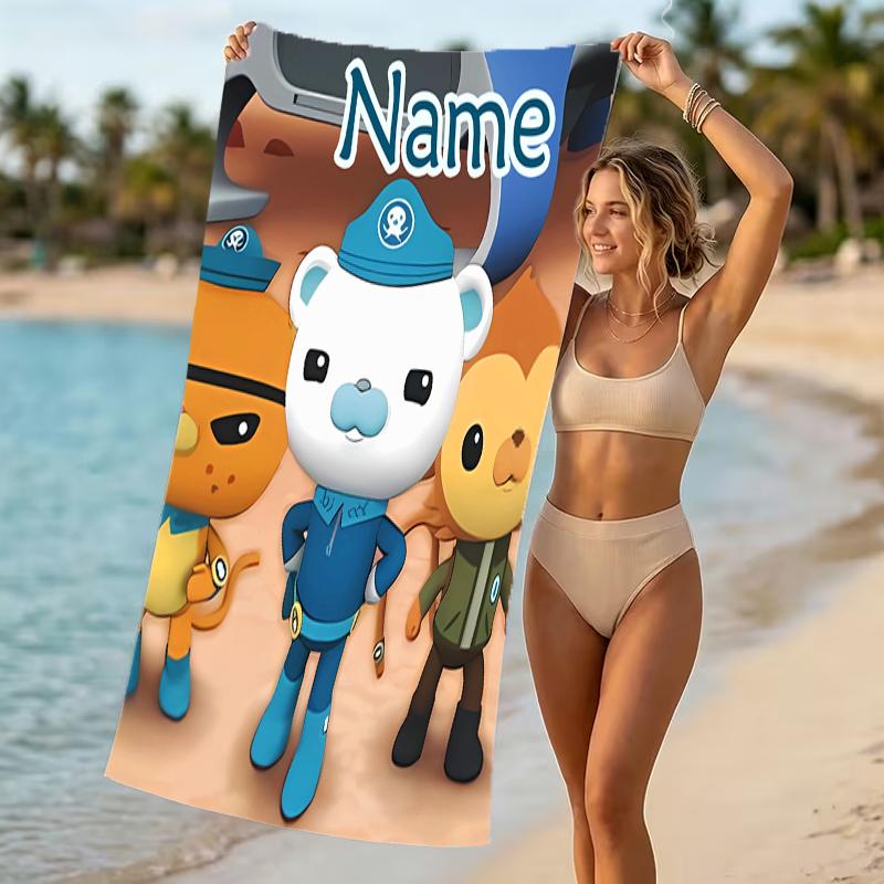 Customizable personalized beach towels Octonauts themed designs.Suitable for the beach, yoga, sports;ideal as beach accessories
