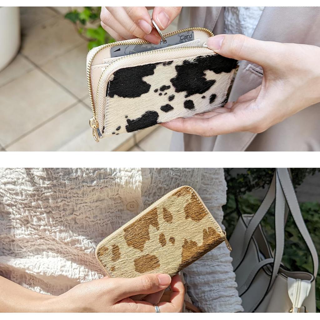 Genuine cowhide leather coin purse for women, round zipper closure, compact, simple, luxurious cowhide leather, perfect for sophisticated women.