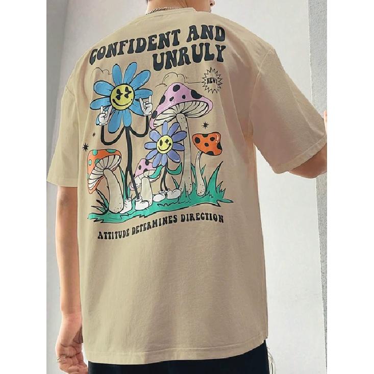 Confident And Unruly Attitude Determines Direction Men T Shirt Loose Summer Breathable Short Sleeve
