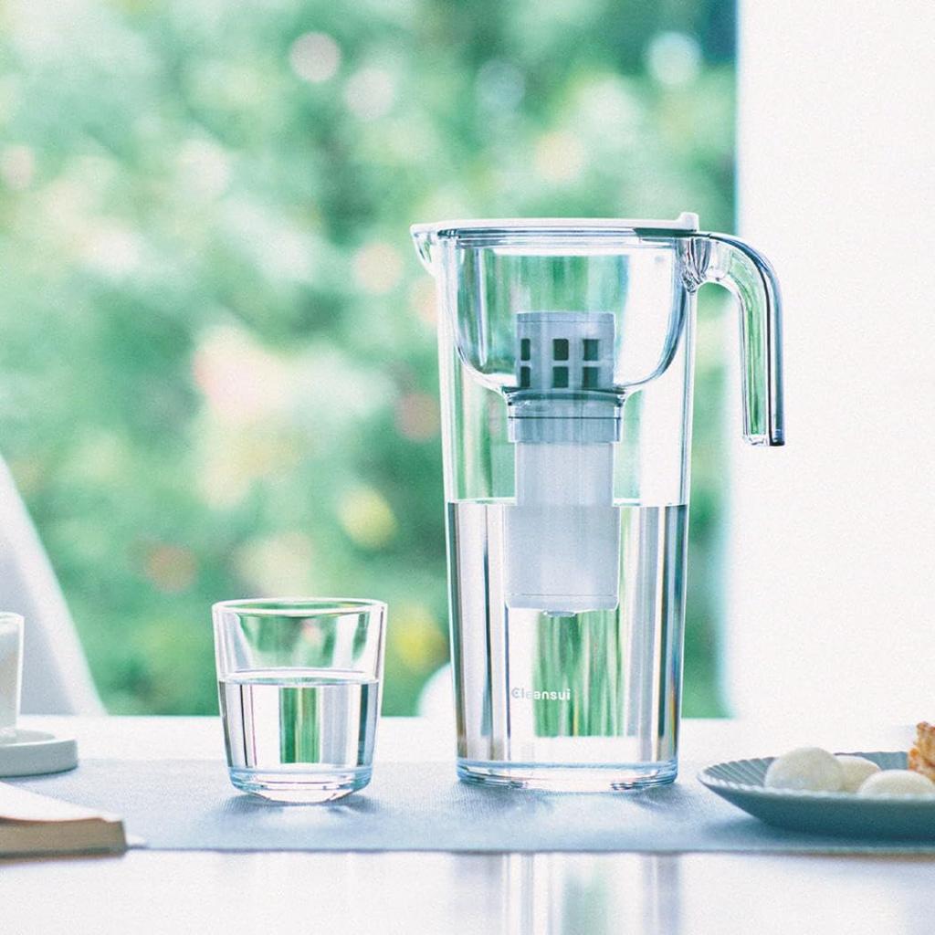 Cleansui Water Purifier, Jug-Style, Includes 1 Cartridge [Main Unit CP503-GR], Filtered Water Capacity: 1.1L, Total Capacity: 1.7L, Smart Size for Eas