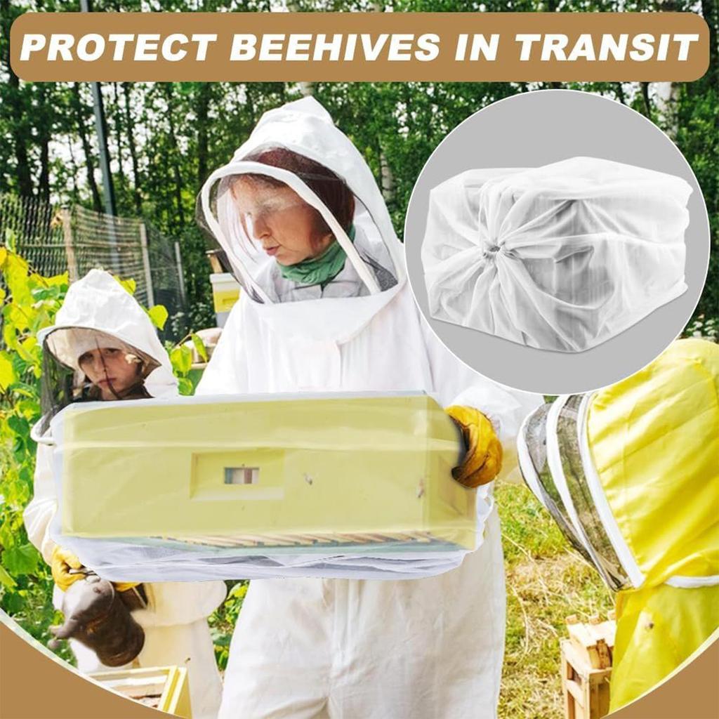 Beehive Transport Net Bag Breathable Drawstring Beekeeping Supplies Beehive Carrier Bag For Garden Fondant Honey Yard Patio
