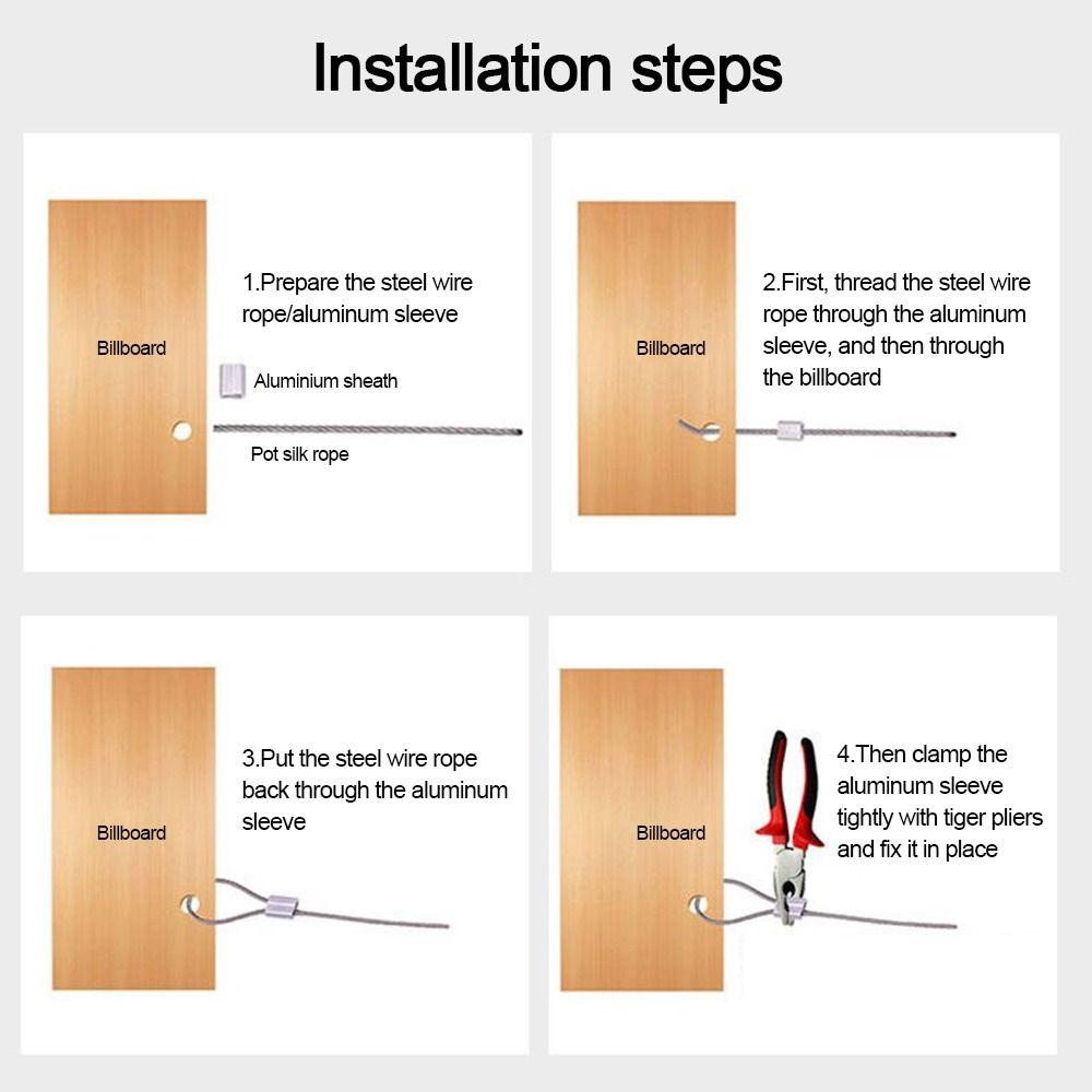 0.5/1/1.5/2m Adjustable Stainless Steel Suspension Wire Rope Lanyard with Locking Retractable Fastening Kit Copper Light Pendant