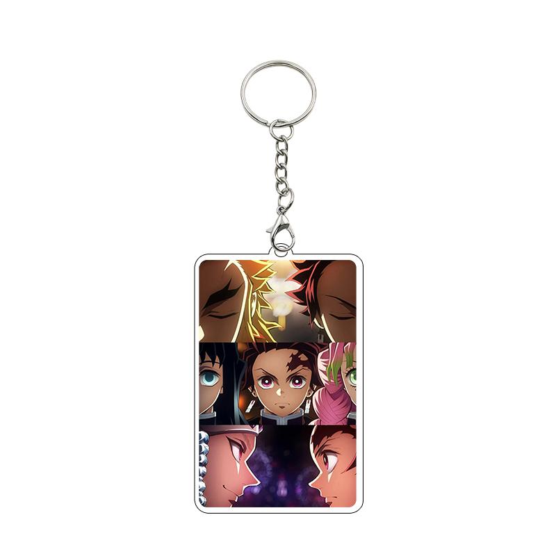 Fashion Anime Acrylic Keychain Accessories Tomioka Giyuu Kanroji Mitsuri Nezuko Cartoon Car Charm Pendant Gifts Toys Wholesale