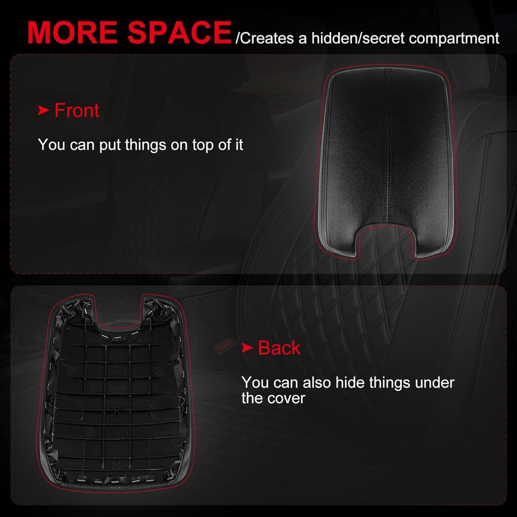 cciyu Center Console Armrest Cover Repacement Compatible with 2008 2009 2010 2011 2012 For Honda Accord Auto Leather Suture Console Lid Cover