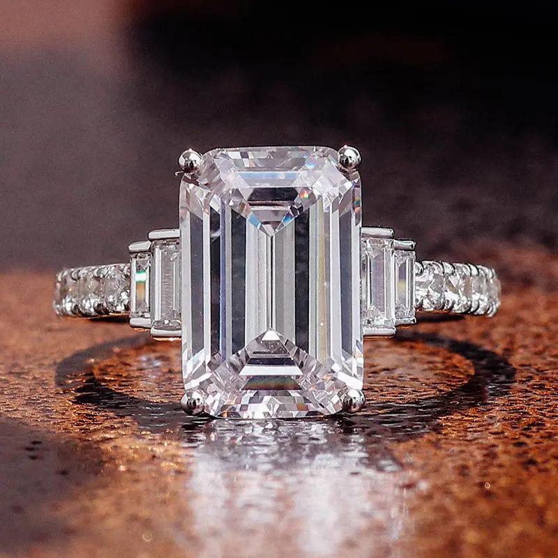 Ny Glitrende Firkantet Geometrisk Design Ringlys Luksus Personlig Mote Stil Forlovelses- og Bryllups Tilbehør