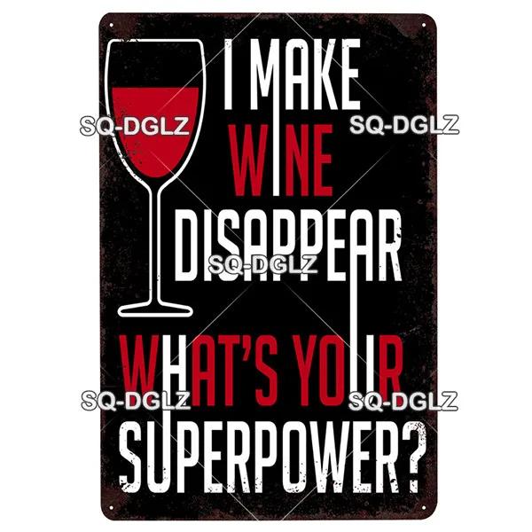 [SQ-DGLZ] Wine Metal Sign Vintage Tin Sign Bar Wall Decor Metal Crafts Home Decor Painting Plaques Art Poster Custom