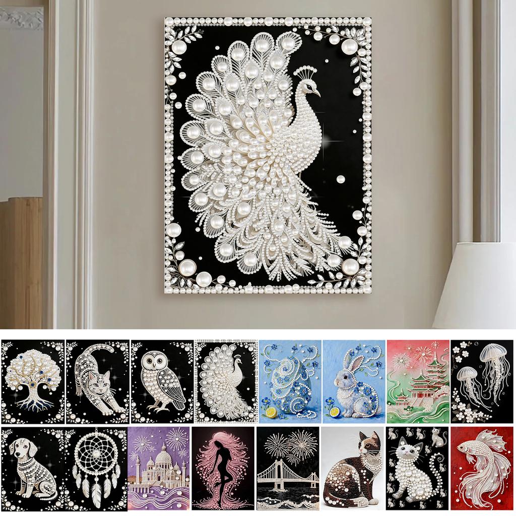 DIY Pearl Painting Art Kits 30x40cm Pearl Gem Paintings Picture Arts Craft No Frame for Adults Beginners Home Wall Decor