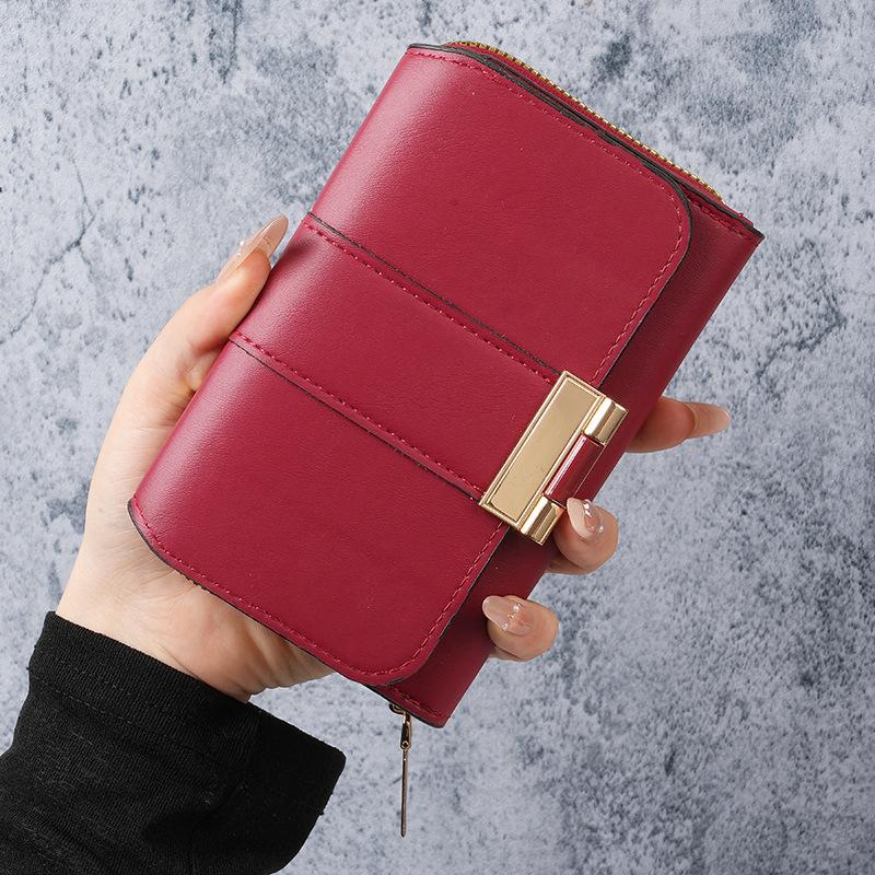 New Popular Korean Version Multi-functional Women's Hand Wallet Short Niche Fashion Multi-card 30% Off Wallet