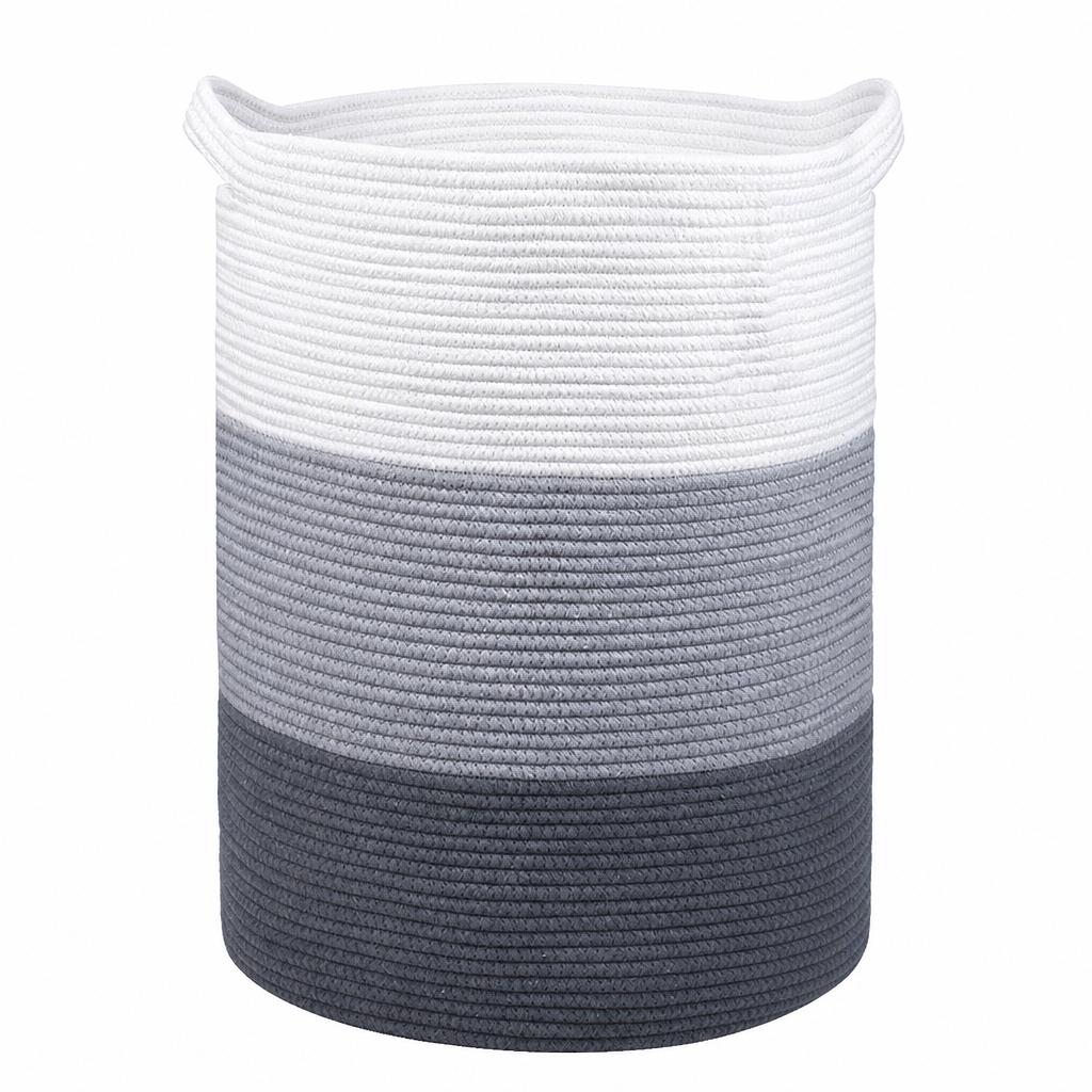 Rustic Cotton Rope Storage Basket Large Laundry Hamper for Bedroom Nursery Toys Blankets Organizer Bin Durable Home Decor