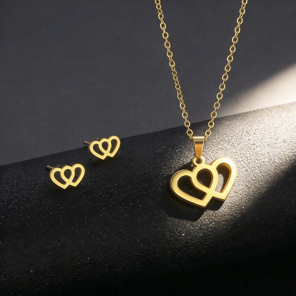 European Fashion Star & Moon Clavicle Necklace and Earring Set