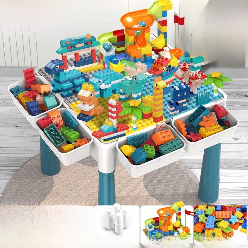 Large Multi-Functional Children's Building Blocks Table Educational Assembly Toy Study Desk for Boys And Girls Big Granular