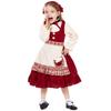 Kids Girls Drama The Little Match Girl Colonies Pastoral Farm Maid Dress Apron Set Halloween Cosplay Costumes Role Play Outfit