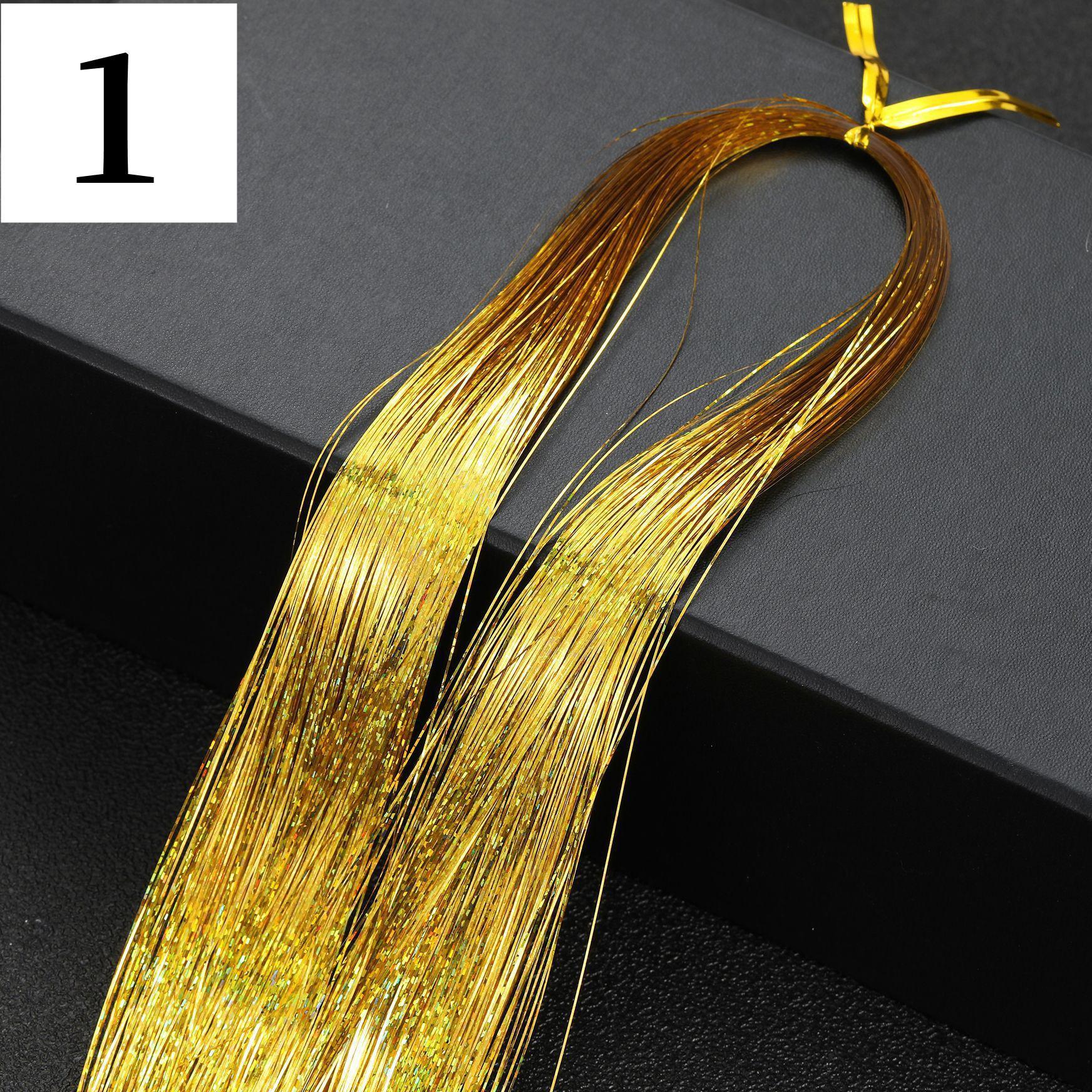 

93 см 180 прядей для волос с блестками и голографическими блестками для наращивания, подчеркивающих вечерние 2pcs