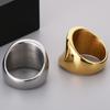 18K Vacuum Plated Wide Rings for Man Solid 316l Stainless Steel Men's Band Accessories Engagement Ring Birthday Party Jewelry