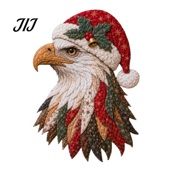 Eagle Themed Home Ornament Patchwork DIY Kit, Christmas Fabric Art Halloween Sewing Kit Patriotic Craft for Handmade Wall Decor Relaxing Crafting