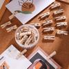20Pcs/Box DIY Wooden Clip Push Pins Reusable Pushpins with Clips  Photo Wall Decor