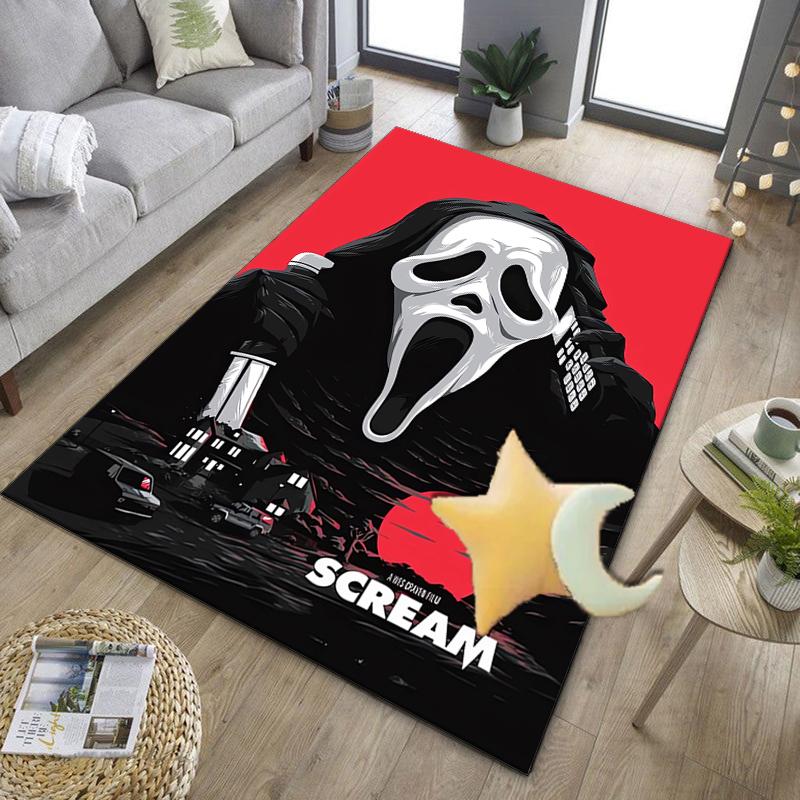 Heartbeat Ghostface Of Horror Office Rug Chair Mat, Game Carpet, Suitable for Front Door, Bedroom, Living Room, Desk, Holiday Gift