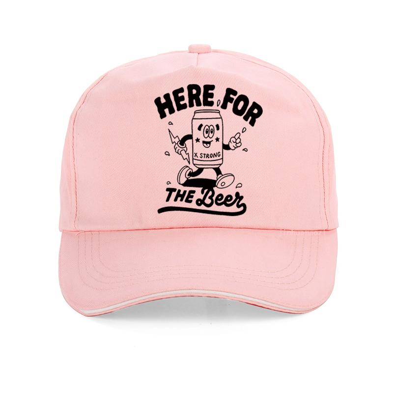 Funny Here For The Beer Print Baseball Cap Cartoon Creativity Beer Men Women Caps Adjustable Outdoor Sports Hat