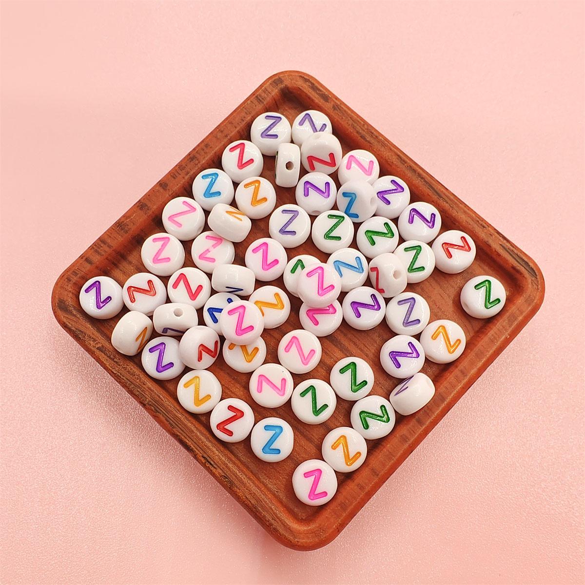 

100 шт. 7 мм красочные буквы для изготовления ювелирных изделий своими руками для свободных бусин ожерелье браслет кулон Z