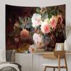 Vintage Flower Oil Painting Colorful Tapestry Wall Hanging Hanging Tarot Hippie Wall Rugs Dorm Wall Art Decor