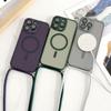 Magnetic Matte Clear Strap Case For iPhone 17 Pro Max 16 15 Plus 14 13 12 11 16E For Magsafe Crossbody Lanyard Cord Soft Cover