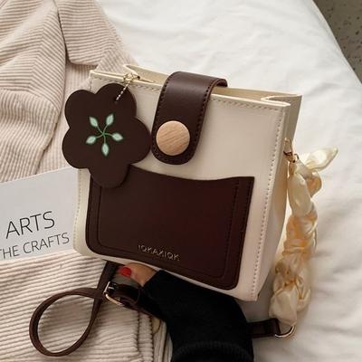 Vielseitige Umhängetasche Neue Mode Messenger Bag Kontrastfarbe kleine quadratische Tasche Mini kleine Tasche
