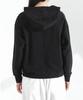 Nano Universe MC Coveross Cool Plating Jersey F (R) Twill-Style Zip-Up Hoodie, Women's, 010, Black, 669-5123309
