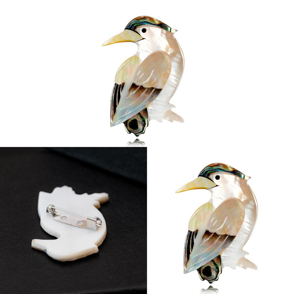 Vintage Small Bird Brooch With Shell Material For Womens Fashion Accessory