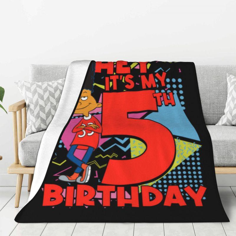 Custom Hey Arnold Blanket Soft Fleece Spring Warm Flannel Animated Anime Helga Pataki Throw Blankets Sofa Office Bedding Quilt 75X95CM