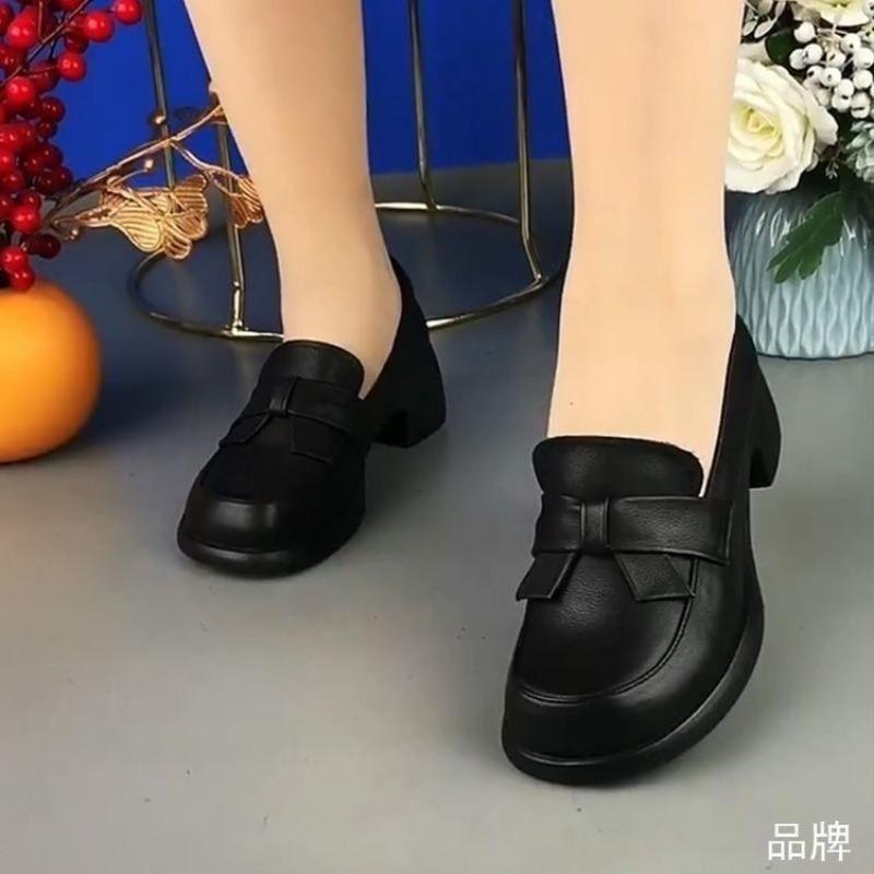 Retro Women's Shoes Autumn New British Soft Leather Soft Sole Comfortable Leather Shoes Single Shoes Women