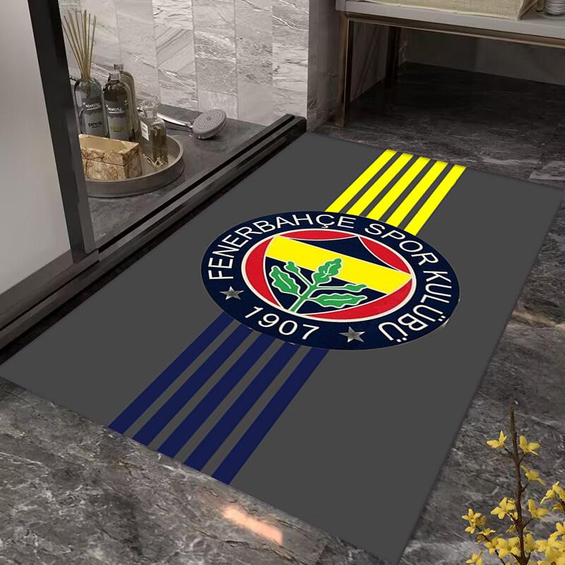 Eredità Fenerbahçe: Tappetini per pavimenti con stampa a motivi del 1907 Zerbino Cuscino per sedia da ufficio per stanza