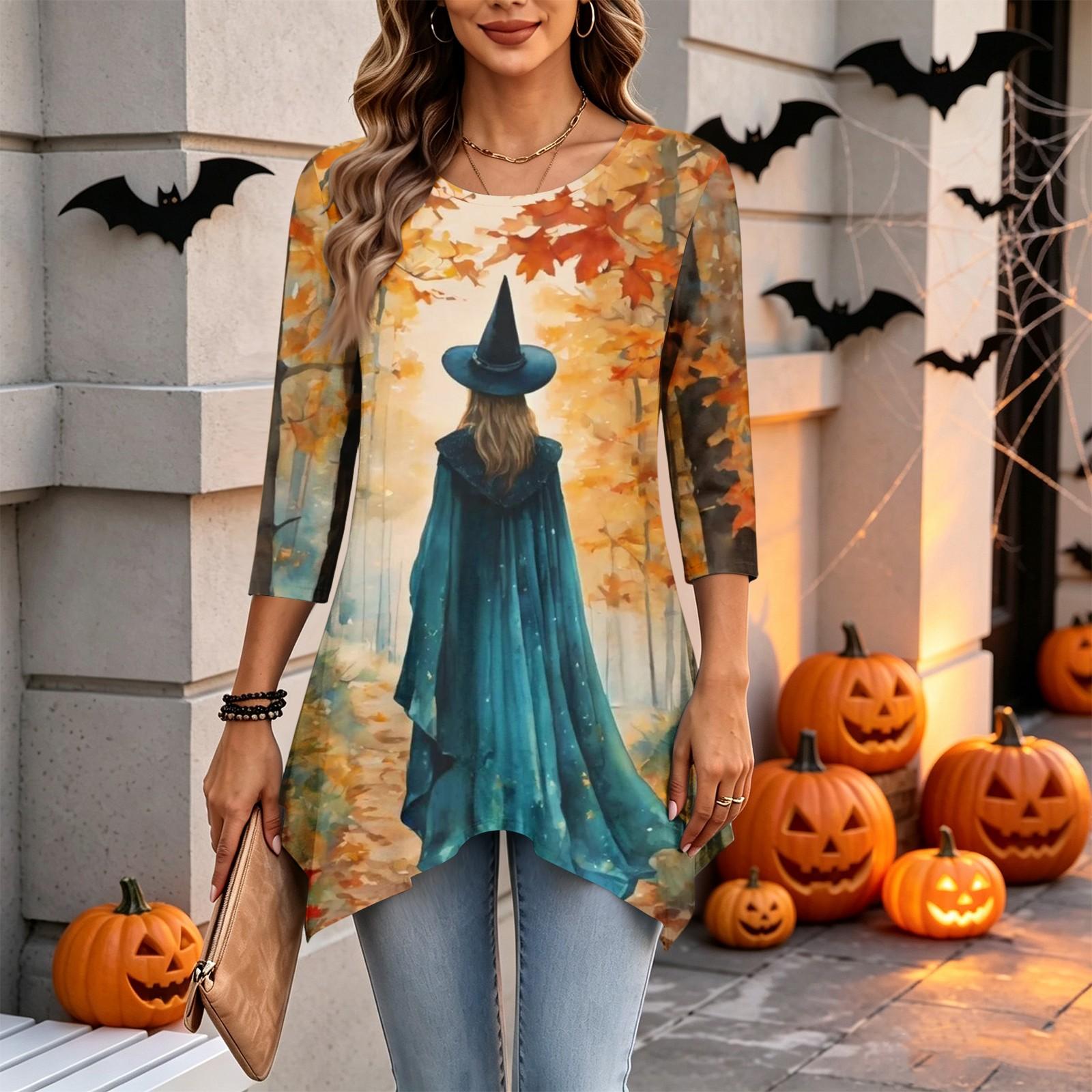 Women s Casual Three-Quarter Sleeve Pullover Top for Everyday Wear M