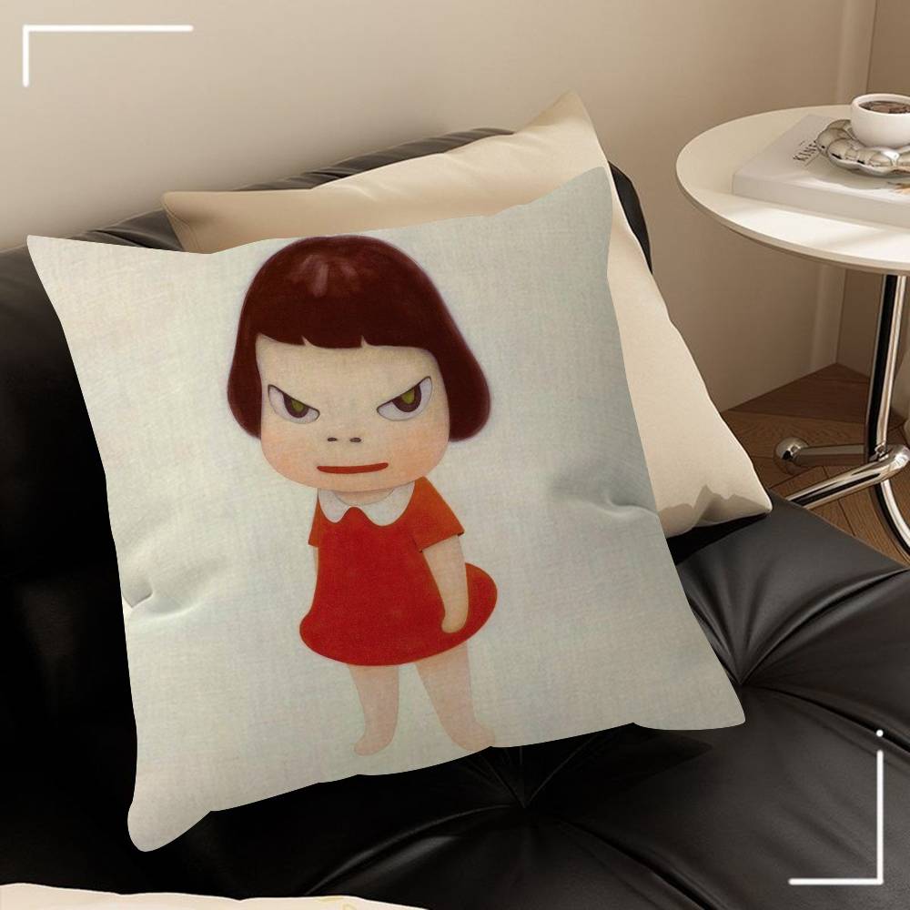 Art Y-Yoshitomos cool Nara   Personalized Pillow Dust Cover Bedroom Kids Party Decoration Pillowcase Birthday Children Gift