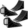 OULEME Tire Chock with Handle Wheel Stopper Anti-slip Car Truck Maintenance Black (Pack of 4)