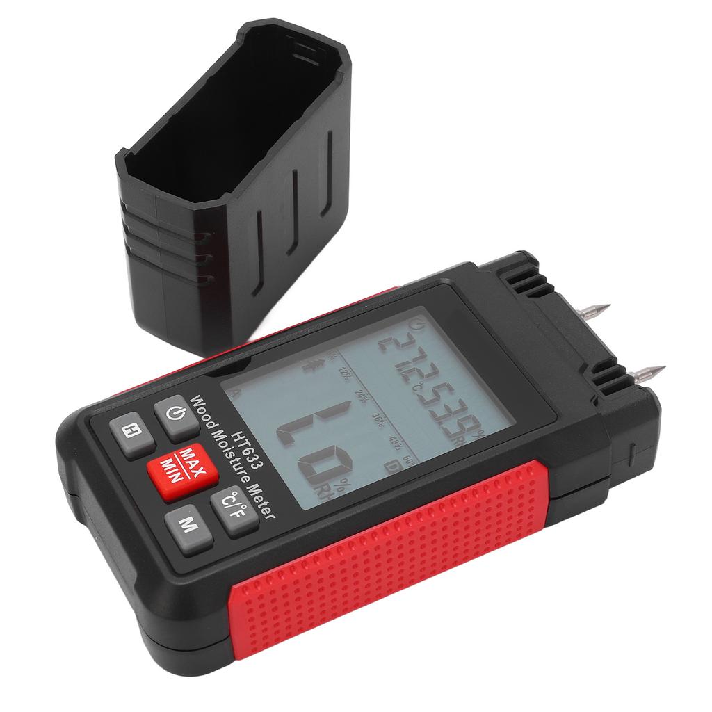 Wood Moisture Meter Digital Tester Firewood Damp Detector for Lumber Woodwoking Plaster Paper Floor