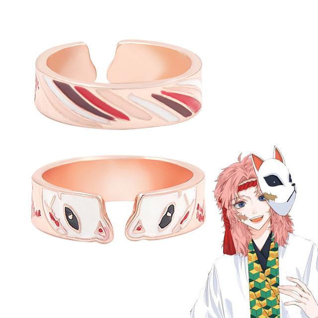 Anello Aperto Regolabile Demon Slayer - Gioielli Cosplay Personaggi Hashira Kimetsu No Yaiba Anime per Fan