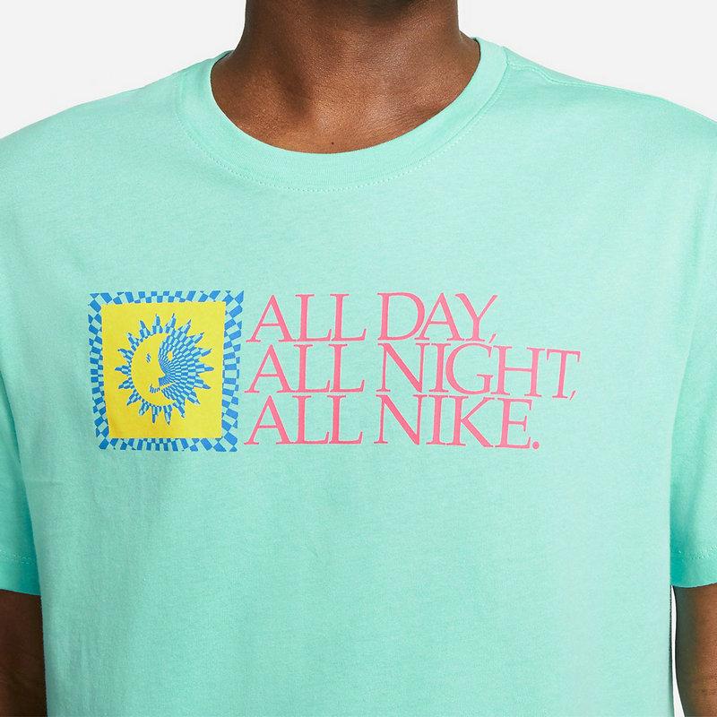 Nike Sportswear T Shirts Men's Tropical Green Crew Neck Moderate DH7486-307