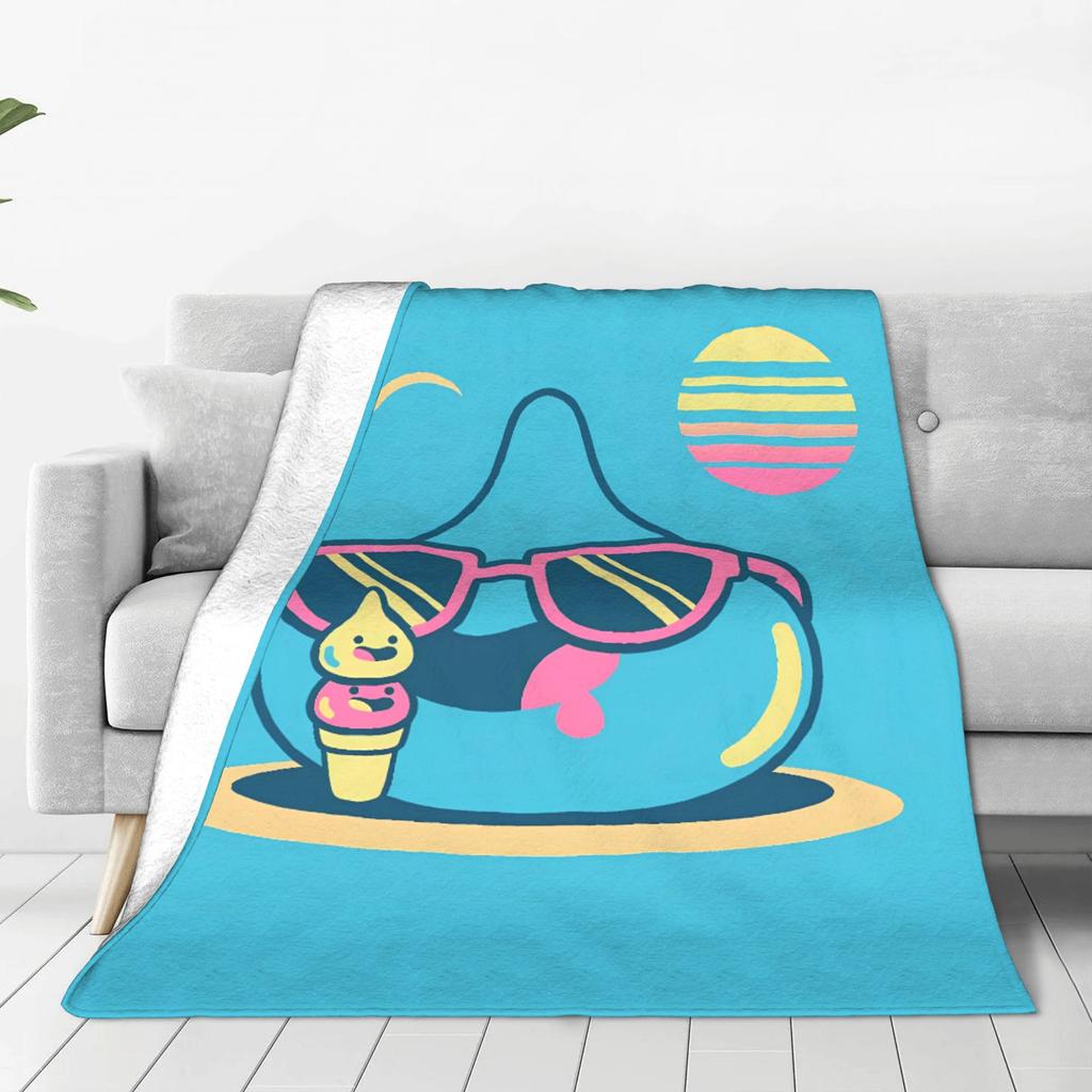D-Dragon Quest Schleim Flanelldecke Winter Warme Überwurfdecke für Mädchen Jungen Couch Bett Bequeme Tagesdecke Sofabettbezug