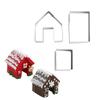 1 Set Lebkuchen-Weihnachtshaus Keks Ausstechform Edelstahlform Keksstempel DIY Weihnachtsbackform
