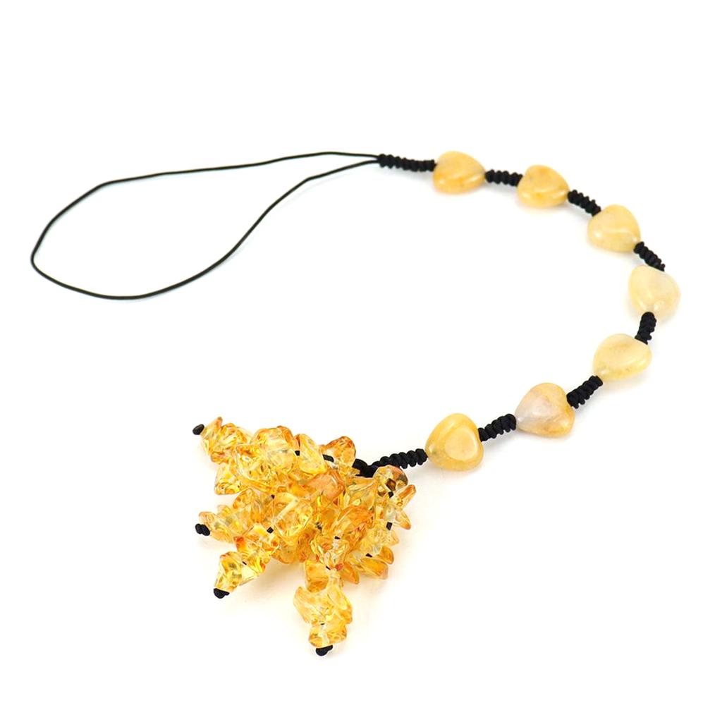 Car Crystal Pendant Natural Quartz Stone Rearview Mirror Ornaments Seven Chakra Heart-shaped Hanging Styling Accessories