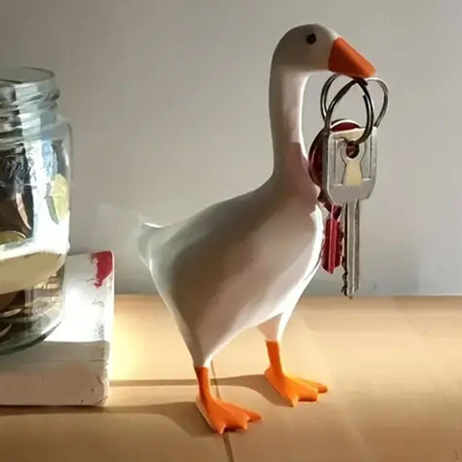 

Goose Key Holder Cute Duck Statue Storage Resin Hanger for Housewarming Gift