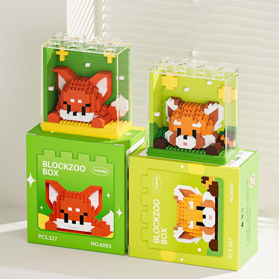 Tiere Zoo Bausteine Set Modell Zusammenbau Mikrosteine Kinderspielzeug Stapelblock Desktop Dekoration Weihnachtsgeschenke