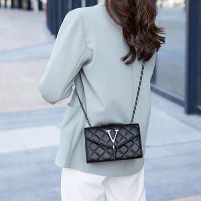 Bolsos de Mano y Monedero de Lujo Negros para Mujer Bolso Mensajero de Cuero PU para Hombro A Cuadros para Mujer Bolso Bandolera con Borla Acolchado